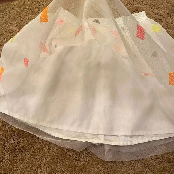Cat & jack spring summer white tulle skirt with pink yellow orange sequins s 6 - Picture 6 of 8